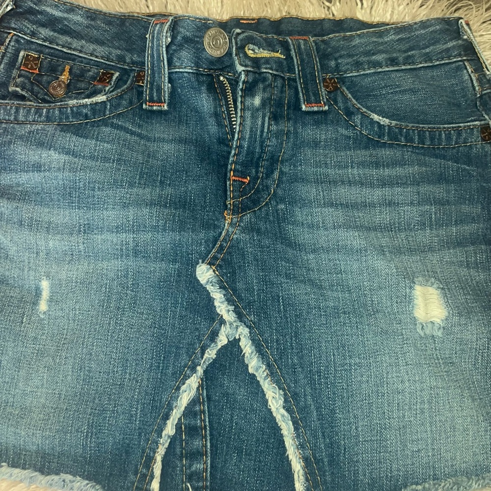 True Religion Light Blue Distressed Jeans